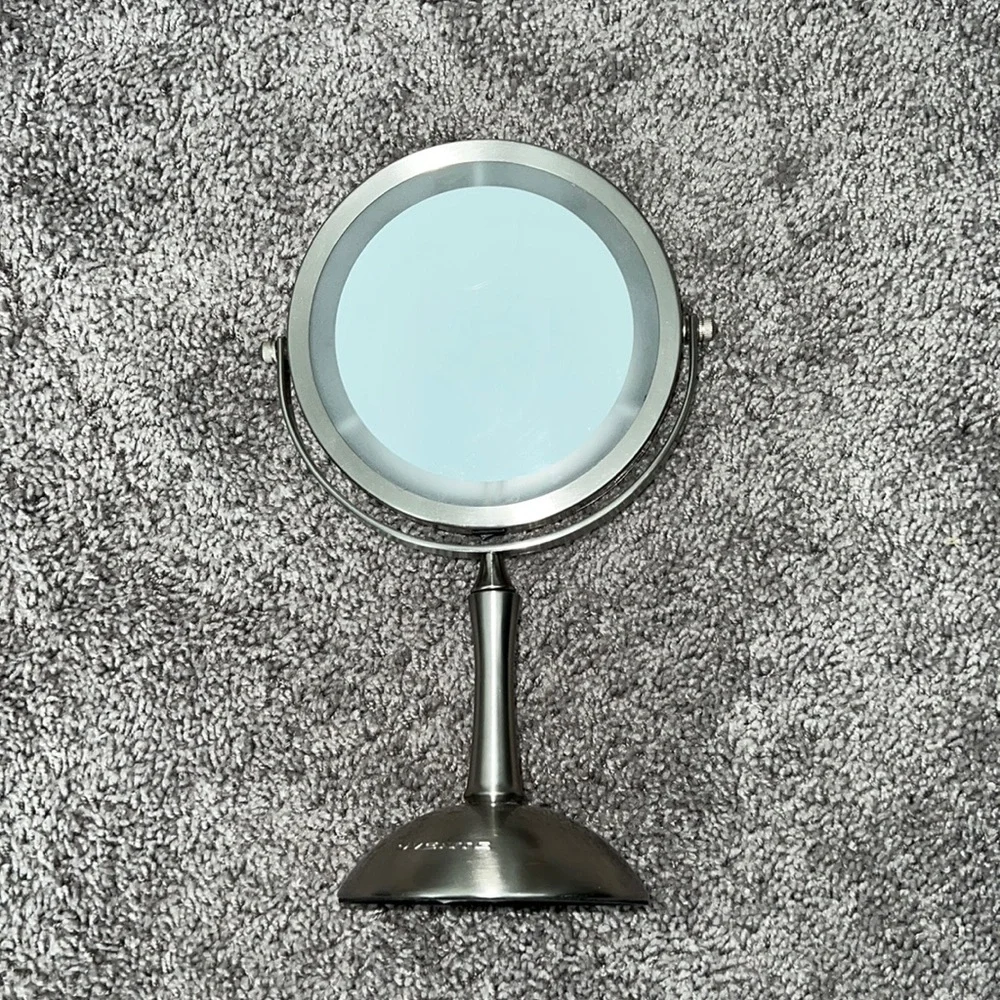 Ovente Dual Sided LED Lighted Mirror, Stainless Steel